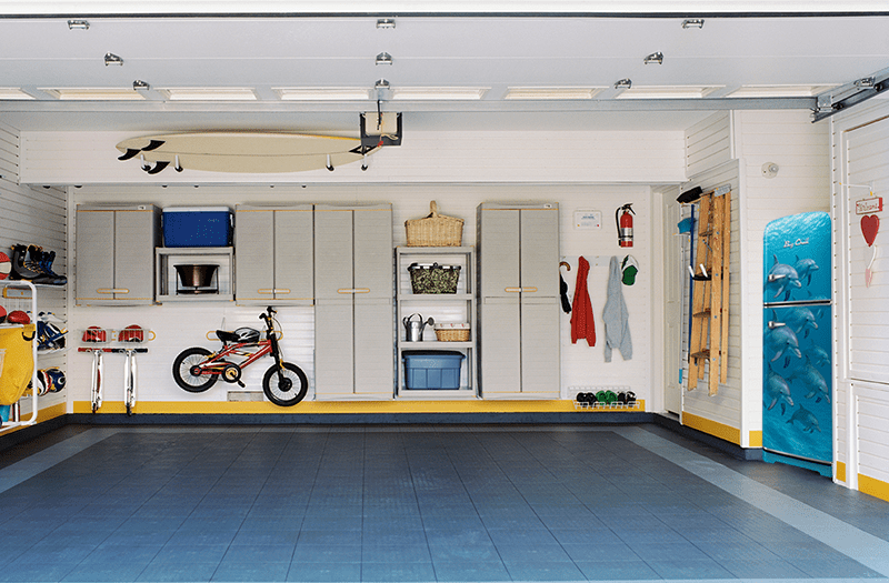 wrapped refrigerator garage