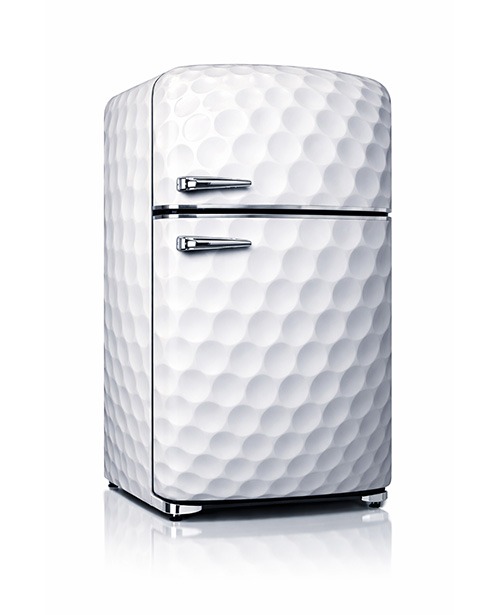 golf ball wrapped refrigerator