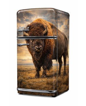 Buffalo wrapped refrigerator