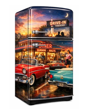 Drive-In diner wrapped refrigerator