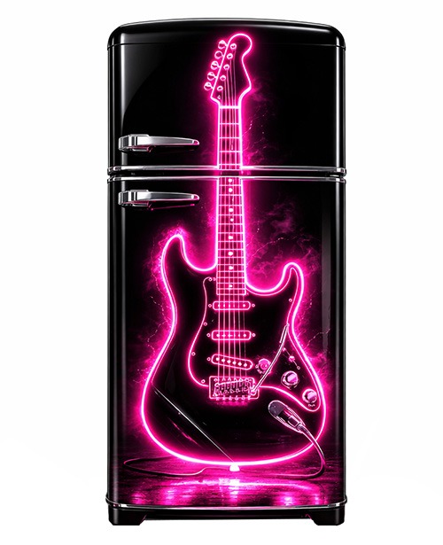 guitar guitar wrapped refrigerator