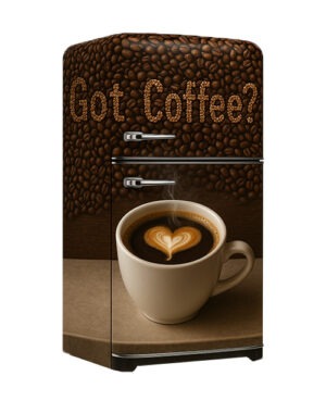 coffee wrapped refrigerator