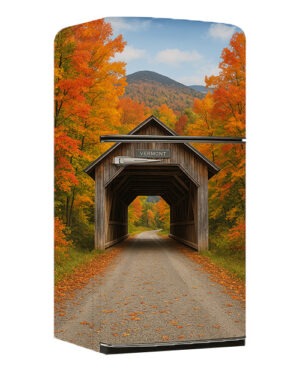 covered bridge wrapped refrigerator