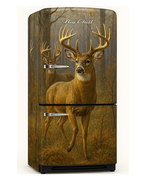 deer-bucks Buck wrapped refrigerator