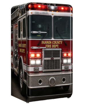 Fire truck wrapped refrigerator