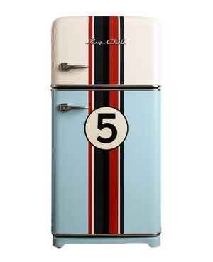 race car wrapped refrigerator