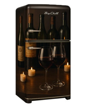 wine glasses wrapped refrigerator