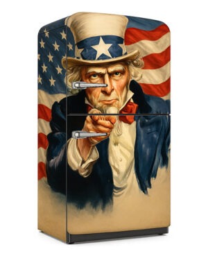 Uncle Sam Wrapped Refrigerator